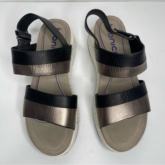 Bionica Odelia Slingback Platform Sandal Anthracite/Black Nubuck Leather Sz 9.5 - Picture 7 of 16